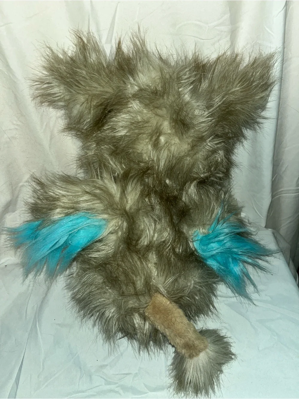 Netflix Plush Bear in Gray and Cream Fur